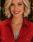 Cross Fashion Turquoise Pendant Necklace