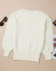 Rheakara Textured Puff Sleeve Sweater