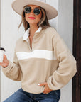 Nicole Colorblock Patchwork Zipped Pullover