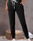 River Drawstring Waist Pocketed Leggings