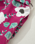 Floral Short Puff Sleeve Belted Mini Dress