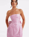 Sexy Jacquard Strapless Bow Dress