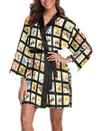 Baha Ranch Vintage Cowboy Collage Satin Kimono Robe