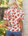 Amyra Floral  Puff Sleeve Blouse