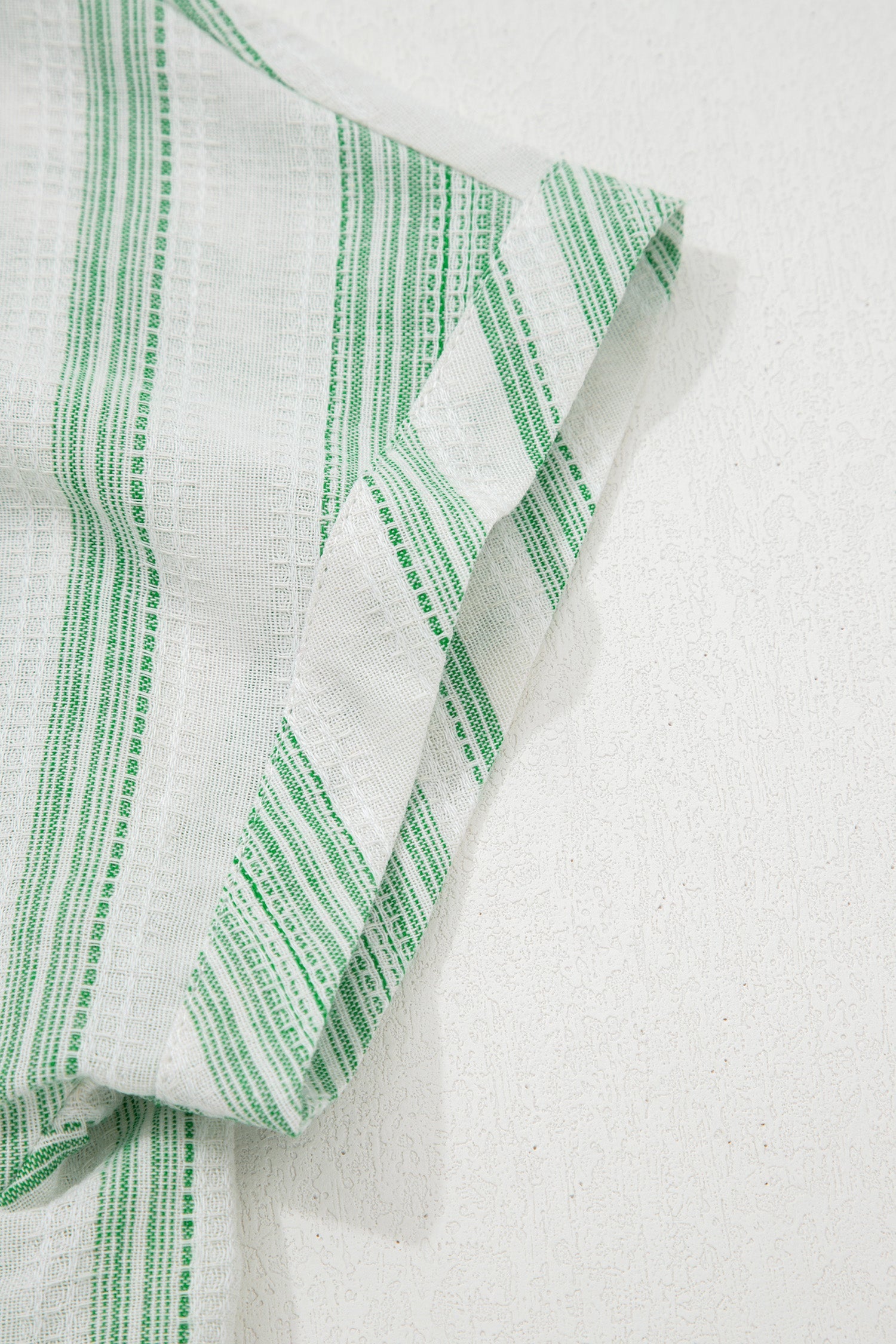 Stripe Half Buttoned Short Sleeve Blouse