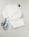Solid Zip-Up Jacket and Drawstring Pants Set