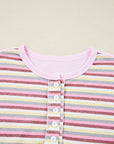Khloe Patchwork Loose Henley Sweatshirt