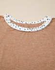 Plus Size Leopard Colorblock Patchwork Tee