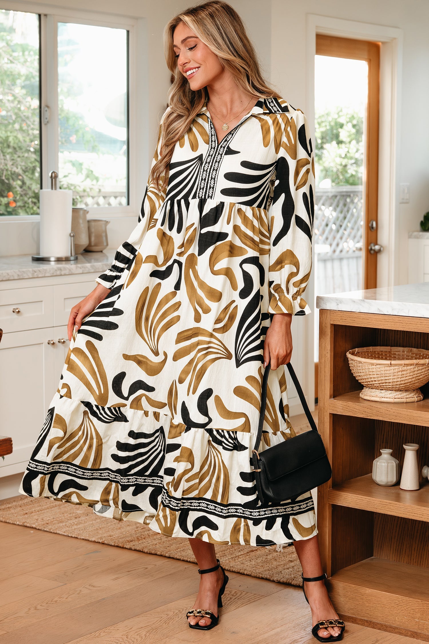 Zaylee Sleeve Ruffle Hem Dress
