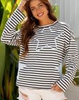 Morgan Stripe Starry Patch Casual Knit Top