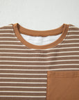 Stripe Crew Neck Tee and Drawstring Pants Set