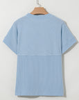 Madison Plain Corded Knit Mock Neck Top