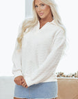 Raina Textured Collared Pullover
