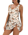 Baha Ranch Rodeo Cowboy Print Skirted Swimsuit