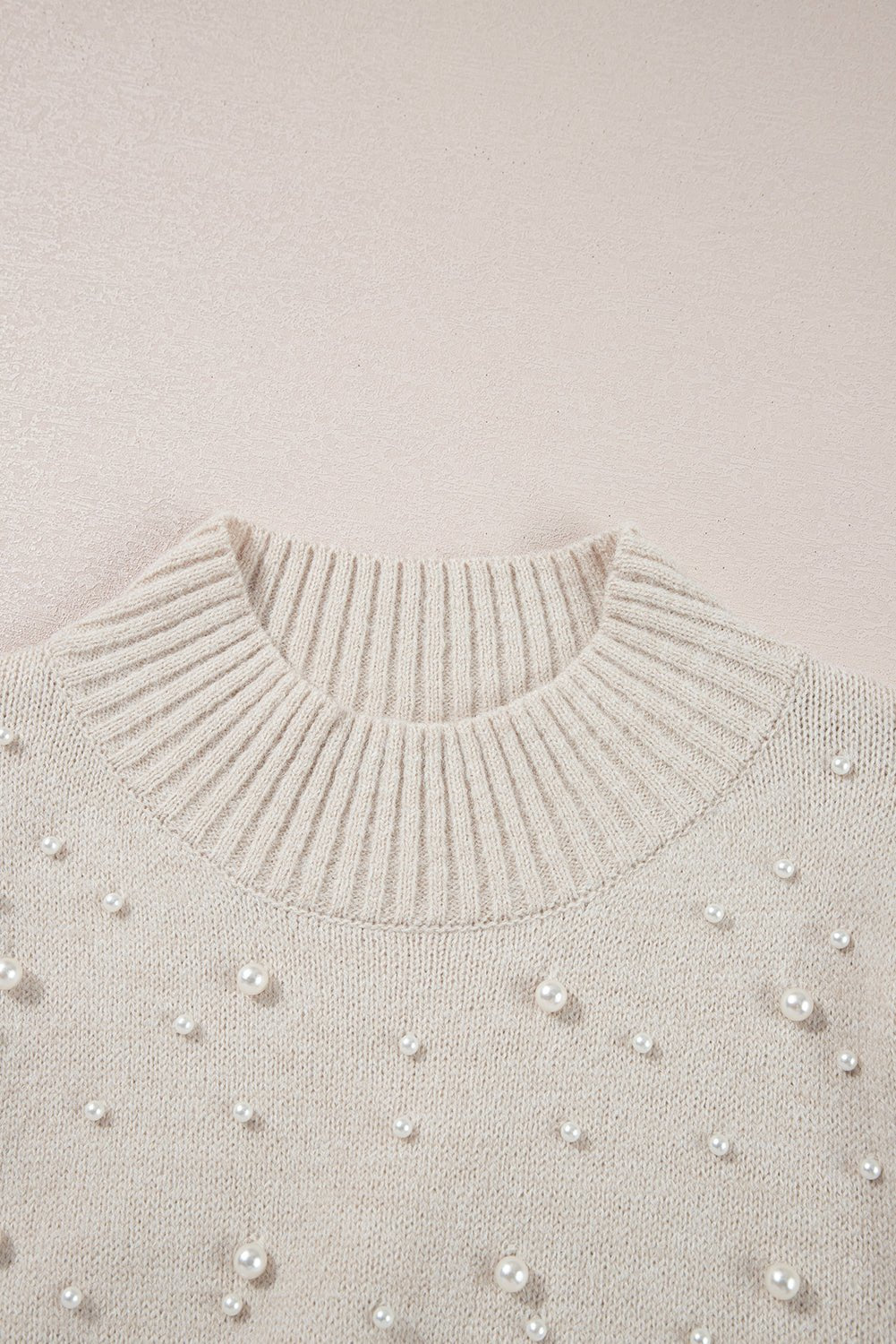 Mila Beaded High Bodycon Sweater