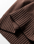 Solid Ribbed Trim Deep V-Neck Sleeveless Tunic Sweater
