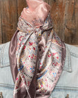 35X35" Pink Floral Wild Rag / Scarf WR3422