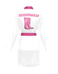 Bridesmaid Boots Women's Belted Satin Feel Dressing Lounge Robe