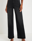 Denim Raw Hem Straight Leg Jeans