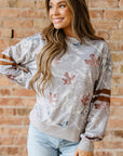 Salem Striped Sleeve Casual Sweatshirt