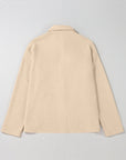 Solid Corduroy Button-Up Long Sleeve Jacket