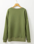 Ainsley Crisscross Stitching Loose Sweatshirt