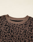Annie Ribbed Trim Leopard Top