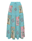Baha Ranch Retro Pop Western Prairie Maxi Skirt