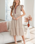 Makenzie Contrast Trim Midi Dress