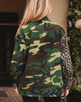 Leopard Camo Patchwork Oversized Shacket