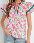 Elyse Ruffled Short Sleeve Blouse