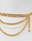 Layered Chain and Pearl Belt