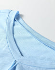 Flower Patch Exposed Seam 3/4 Sleeve T-Shirt