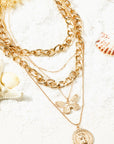 Amara Multilayer Butterfly Charm Necklace