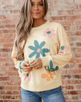 Floral Mineral Wash French Terry Sweatshirt