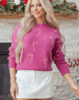 Ella Holiday Drop Shoulder Sweater