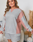 Lilliana Colorblock Pullover Casual PLUS Shorts