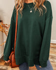 Oversized Drop Shoulder Split Hem Sweatshirt