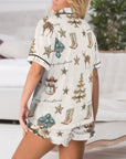 Baha Ranch Christmas Spirit Cowgirl Western Cowboy Satin Short Pajama Sets