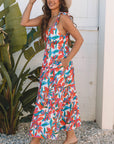 Alice Boho Floral Ruffled Strap Maxi Dress