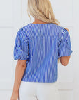 Dream Stripe Tied Front Blouse