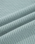 Solid Ribbed Drop Shoulder Hoodie