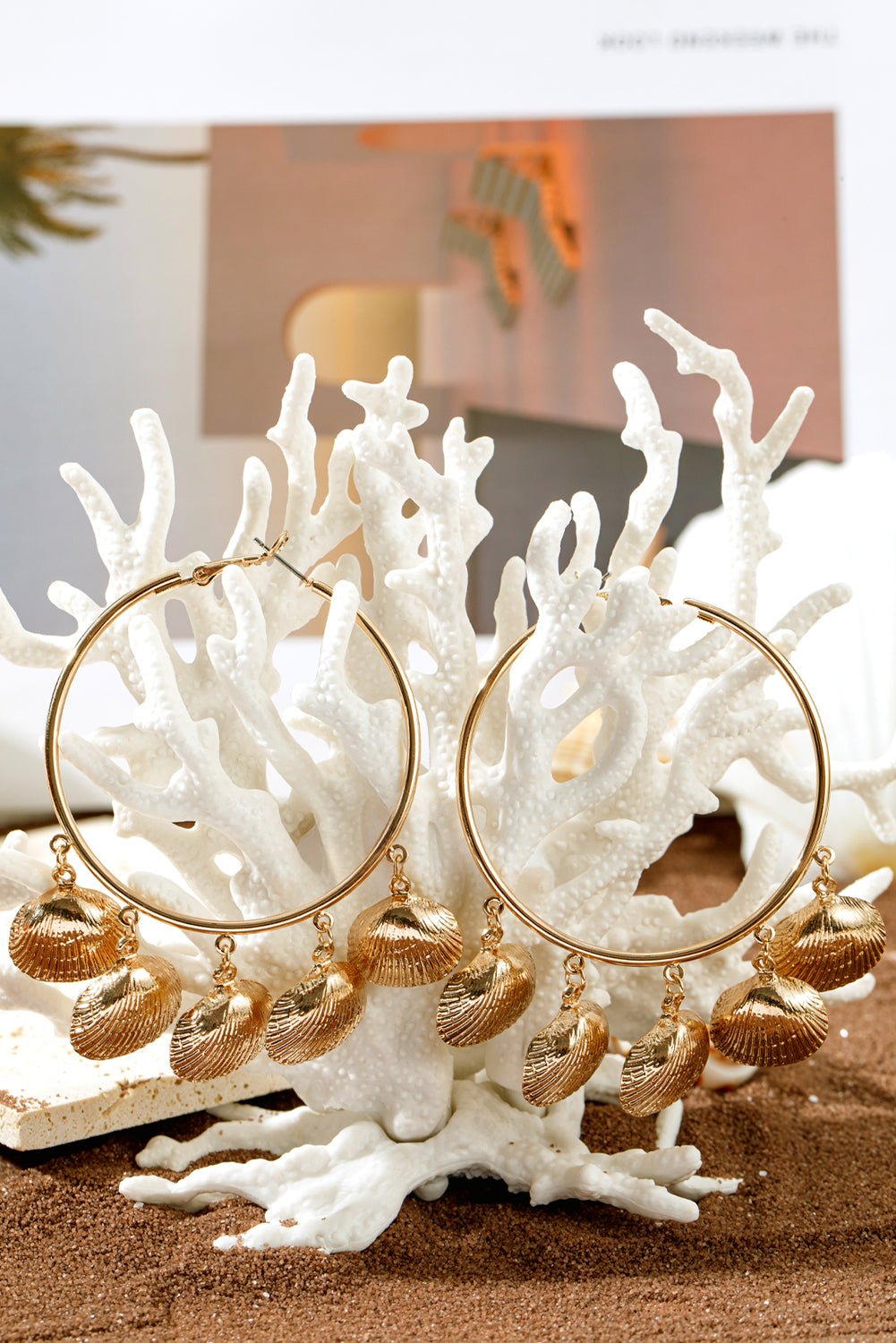 Lyra Vacation Shell Hoop Earrings