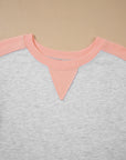 Plus Size Colorblock Pullover and Shorts Set
