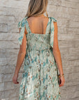 Ila Floral Knotted Strap Smocked Tiered Dress