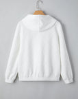 Magnolia Cable Lattice Texture Kangaroo Pocket Hoodie