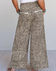 Leopard Terry Knit Wide Leg Pants