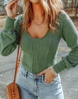 Harper U Textured Long Sleeve Top
