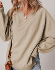 Ashley Sleeve Side Slit Sweatshirt