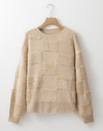 Emily Checkered Sherpa Loose Sweater